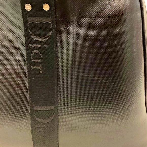 Authentic Dior Rare Galliano Black Leather Rhinestone Logo Motif Handbag - Picture 4 of 11